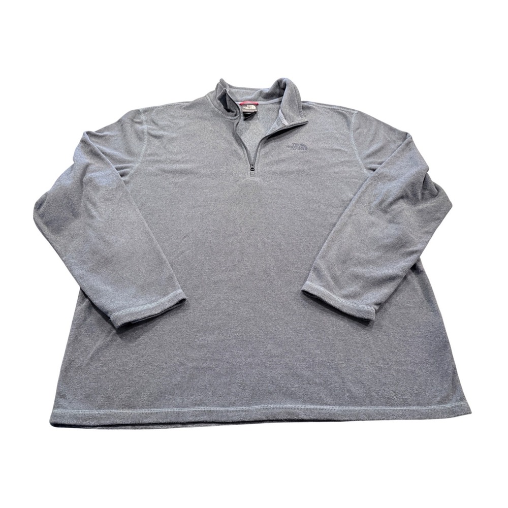 The‎ North Face Mens Gray 1/4 Zip Fleece Pullover Long Sleeve Shirt XL
